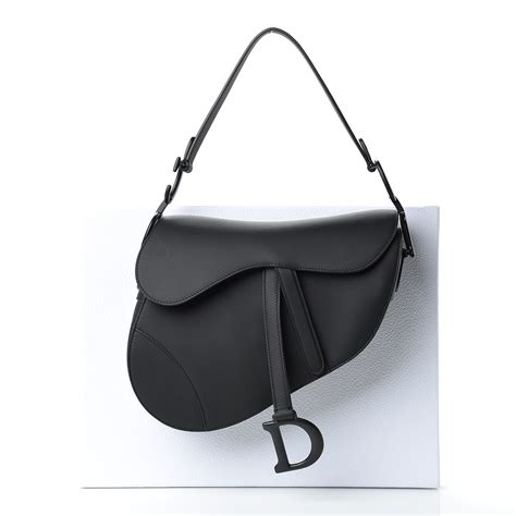 vintage black dior saddle bag